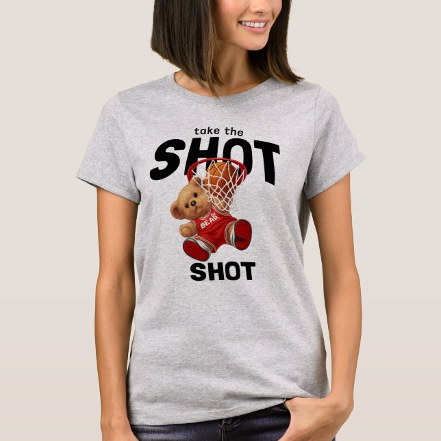 Slam Dunk Teddy Bear Basketball T-Shirt (Vorderseite)