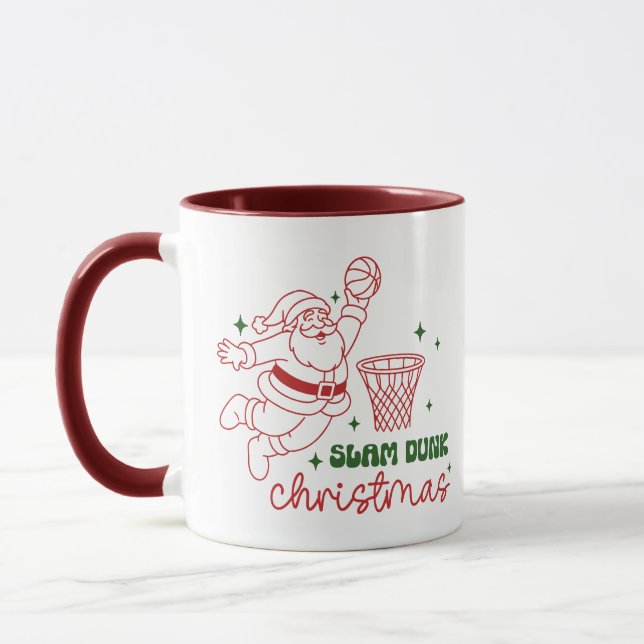 Slam Dunk Weihnachtsbasketball Tasse (Links)