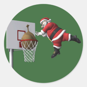Slam Dunk Weihnachtsmann Runder Aufkleber
