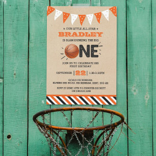 Slam Dunkelheit des Großen   Basketball 1. Geburts Einladung