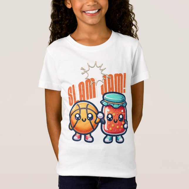 Slam Jam Basketball Niedlich Puff T-Shirt (Vorderseite)