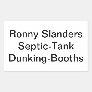 Slanders Septic Dunking Booth Hankamer Artjunkhaus Rechteckiger Aufkleber