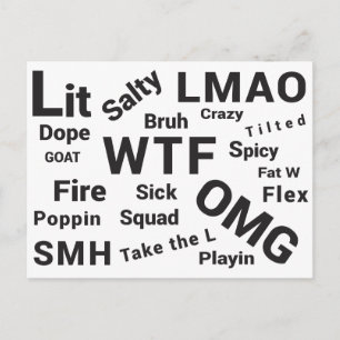 Slang Redewendungen und Teen Talk von 2019 Postkarte