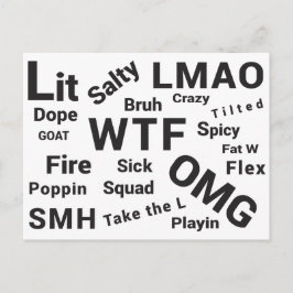 Slang Redewendungen und Teen Talk von 2019 Postkarte