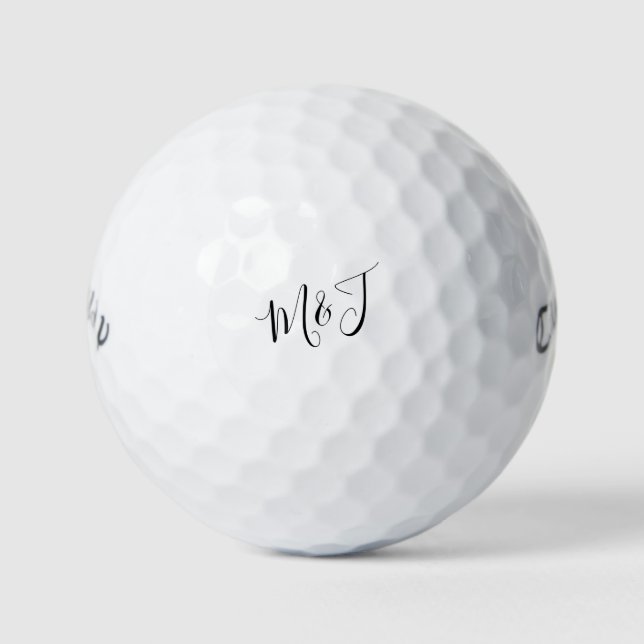 Slanted Couple Initials Modern Callaway Golfball (Vorderseite)