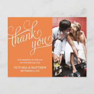 SLANTED Wird WEDDING THANK YOU POST CARD Postkarte
