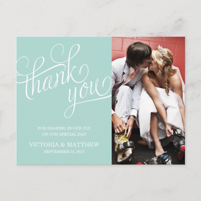 SLANTED Wird WEDDING THANK YOU POST CARD Postkarte (Vorderseite)