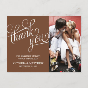 SLANTED Wird WEDDING THANK YOU POST CARD Postkarte