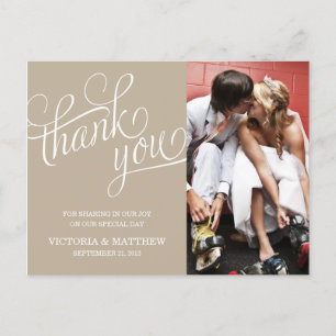 SLANTED Wird WEDDING THANK YOU POST CARD Postkarte