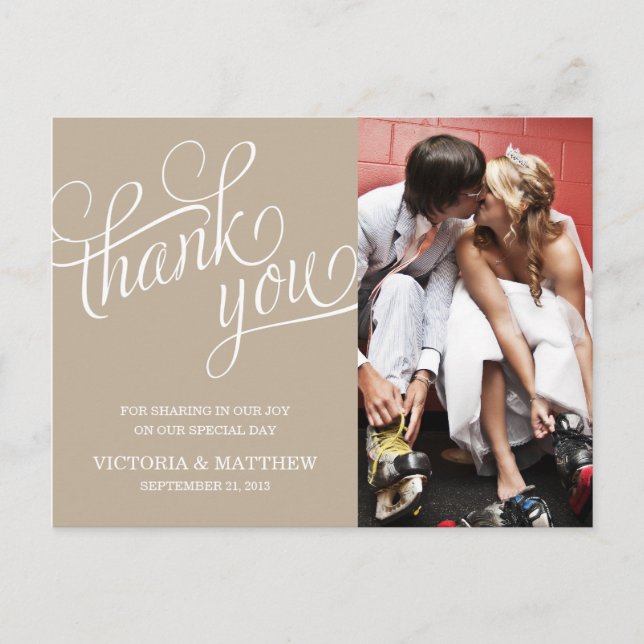 SLANTED Wird WEDDING THANK YOU POST CARD Postkarte (Vorderseite)