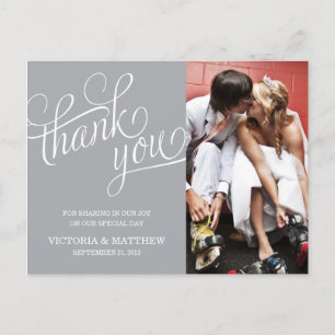 SLANTED Wird WEDDING THANK YOU POST CARD Postkarte