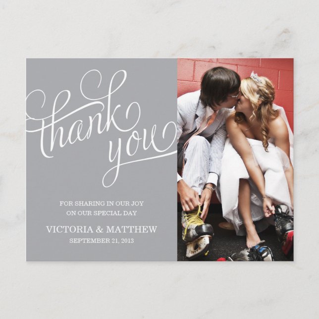 SLANTED Wird WEDDING THANK YOU POST CARD Postkarte (Vorderseite)