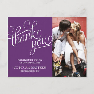 SLANTED Wird WEDDING THANK YOU POST CARD Postkarte