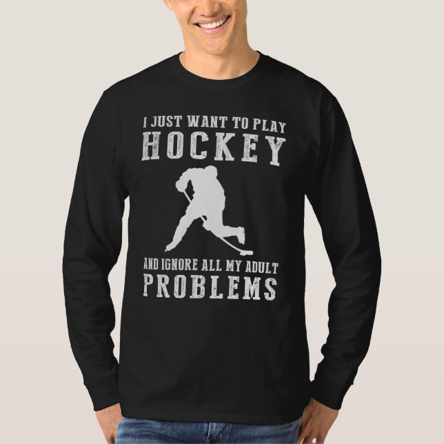 Slapshot to Laghter: Hockey Escape Adult Woes T-Sh T-Shirt (Vorderseite)