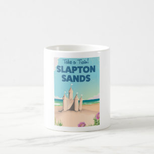 Slapton Sands, Devon sandcastle Vintage Poster Kaffeetasse