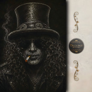 Slash Rock-Legende Portrait-Decoupage Seidenpapier