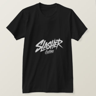 Slasher Customs kantige Pinsel-Typografie T-Shirt
