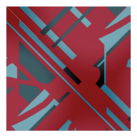 Slate Blue Aqua Black auf dunkelrot abstraktem Des