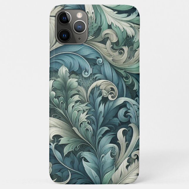 Slate Blue Aquamarin Green Grey Paisley Art Patter Case-Mate iPhone Hülle (Rückseite)