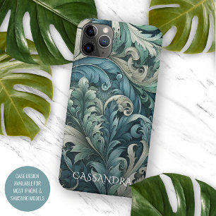 Slate Blue Aquamarin Green Grey Paisley Art Patter Case-Mate iPhone Hülle