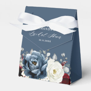 Slate Blue Burgundy White Ivory Boho Brautparty Geschenkschachtel