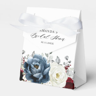 Slate Blue Burgundy White Ivory Boho Brautparty Geschenkschachtel