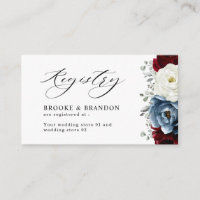 Slate Blue Burgundy White Ivory Wedding Registry
