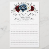 Slate Blue Burgundy White Ivory Who I Game