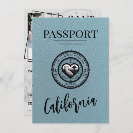 Slate Blue California Passport Save the Date
