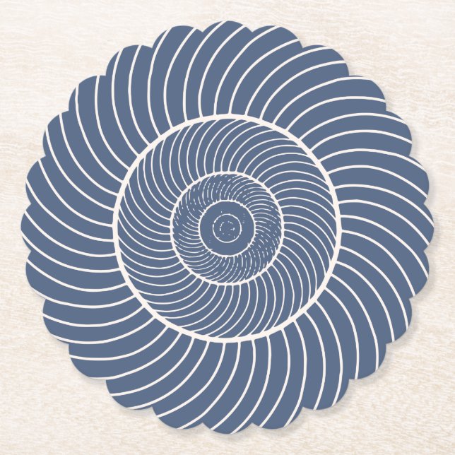 Slate blue creme spiralSchnecke Fibonacci nautisch Untersetzer (Vorderseite)