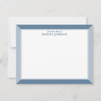 Slate Blue & Dusty Blue Frame Men Stationery