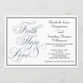 Slate Blue Faith Hope & Liebe Wedding Einladung