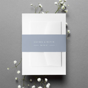 Slate Blue Gray Personalisiert Wedding Einladungsbanderole