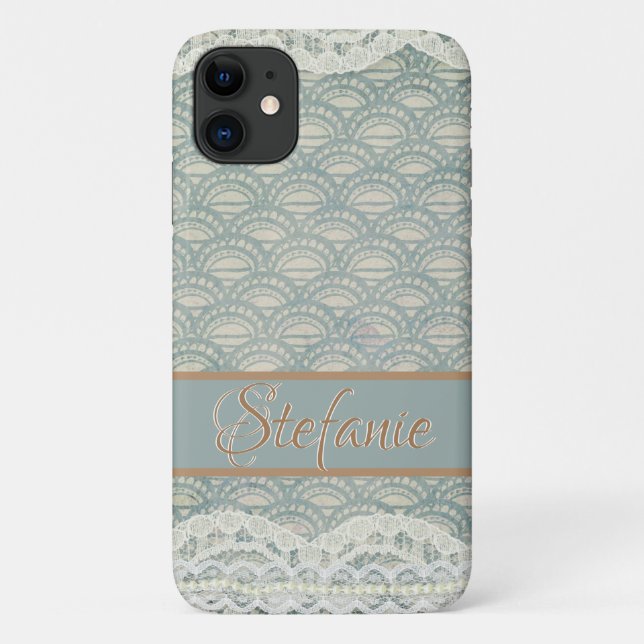 Slate Blue Lace II Case-Mate iPhone Hülle (Rückseite)