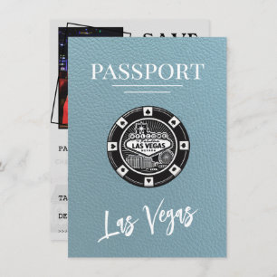Slate Blue Las Vegas Passport Save the Date