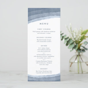 Slate Blue Ombre   Minimalistisch Boho Wedding Menükarte