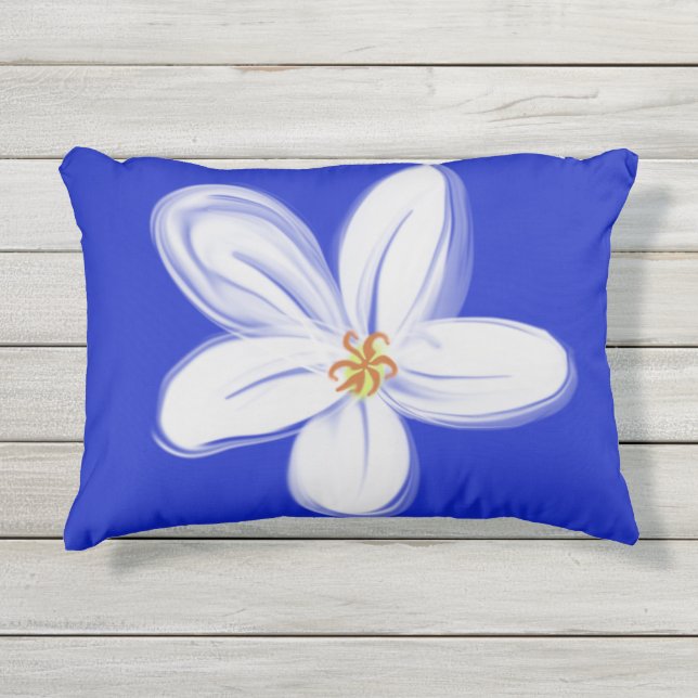Slate Blue Orchid Accent Pillow Kissen Für Draußen (Vorderseite)