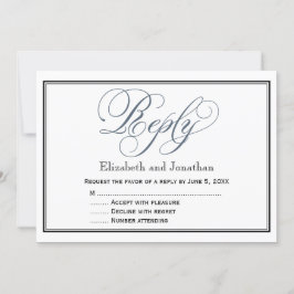 Slate Blue Script Reply UAWG Enclosure Card Einladung