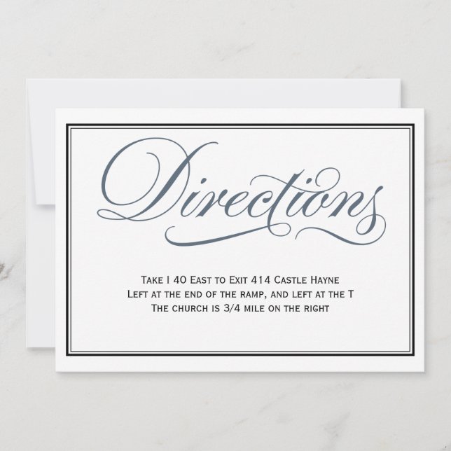 Slate Blue Script Wedding Directors Enclosure Einladung (Vorderseite)