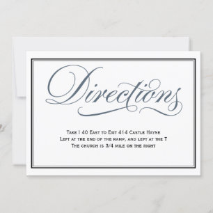 Slate Blue Script Wedding Directors Enclosure Einladung