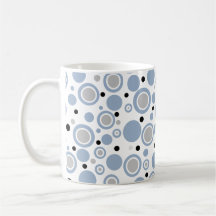 Slate Blue Silver Black Geometric CIrcles