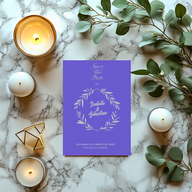 Slate Blue & Silver Diamond Save the Date Hochzeit Einladung (Von Creator hochgeladen)