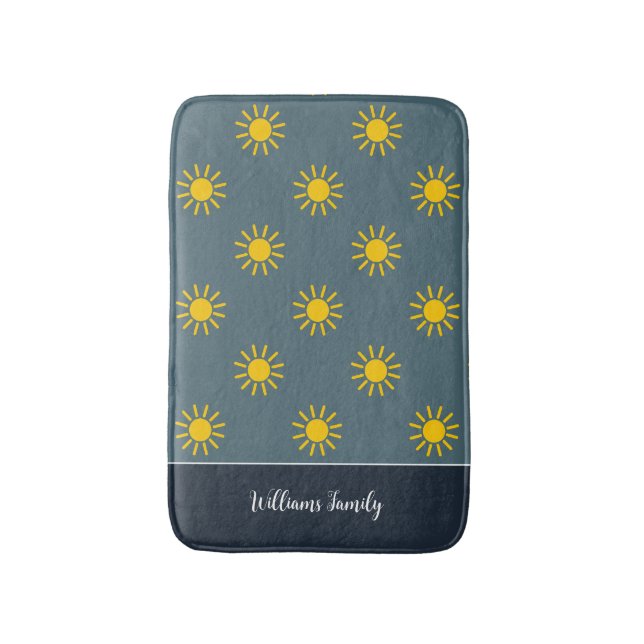 Slate Blue Sunburst Bath Mat Badematte (Vorderseite Vertikal)