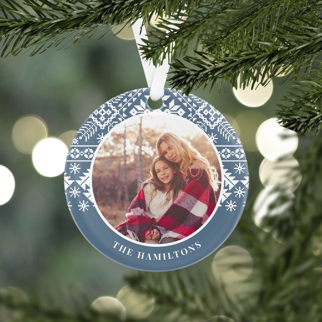 Slate Blue Sweater Pattern | FOTO Ornament (Von Creator hochgeladen)