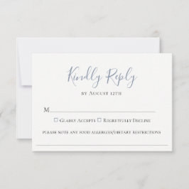 Slate Blue Wedding Food Allergy RSVP Card