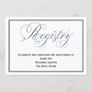 Slate Blue Wedding Registrierungskarte Einladung