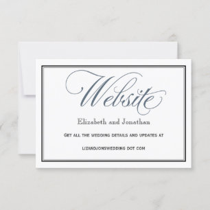 Slate Blue Wedding Website Umschließungskarte Einladung