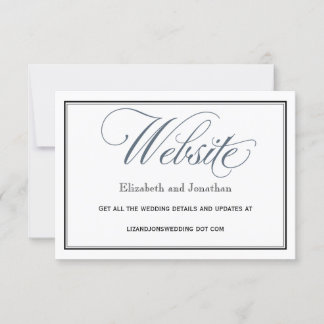 Slate Blue Wedding Website Umschließungskarte Einladung
