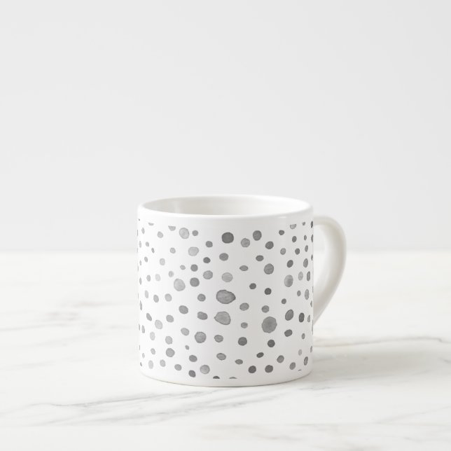 Slate Confetti Wassercolor Dots Espresso Tasse (Vorderseite Rechts)