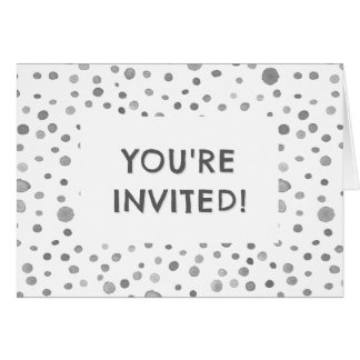 Slate Confetti Wasserfarbe Dots Geburtstag Einladu